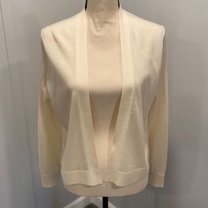 Banana Republic Cream Merino Open Cardigan